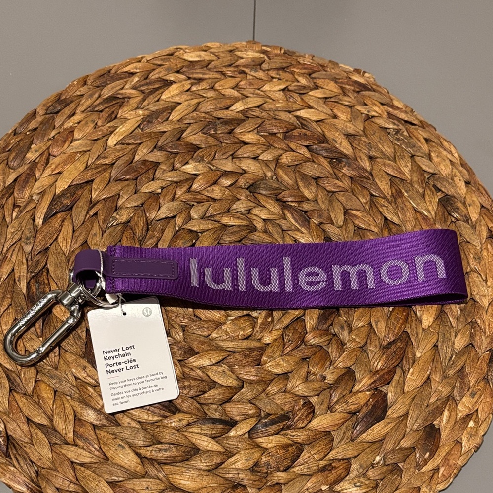 Lululemon Purple Keychain with Silver Clip